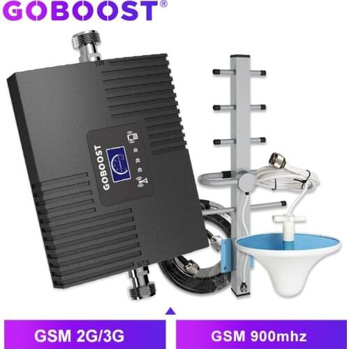 GOBOOST GSM Repeater 900 Cellular Signal Booster GSM 900MHZ 2G LCD Display For Mobile phones Cellular Signal Amplifier Antenna