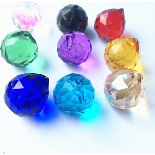 Free Shipping 20mm K9 Multicolor Crystal Faceted Chandelier Ball Crystal Hanging Window Suncatcher For Christmas Tree Decoration