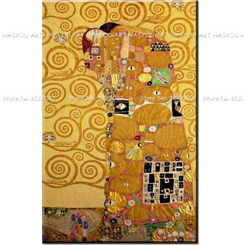 Canvas Painting Gustav Klimt reproductions Tree of Life Top Artist Pure Handpainted Quardro High Quality Modern Art Oil Painting