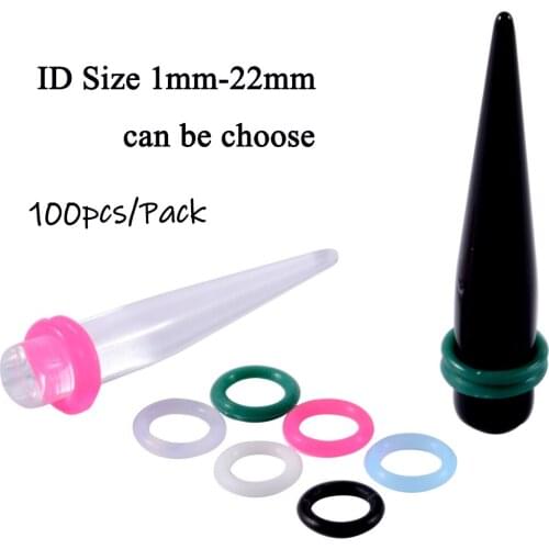 100PCS Fixed O-Ring Kit Thick 1.5/1.8mm Silicone Rubber Gasket Washer Assort Colorful Seal Ring Ear Expander Plug Anti-Sagging