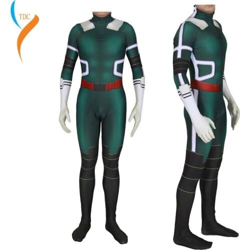 My Hero Academia Midoriya Izuko Deku Cosplay Costumes Men Women Girls Zentai Suit Halloween Bodysuit for Kids Adult
