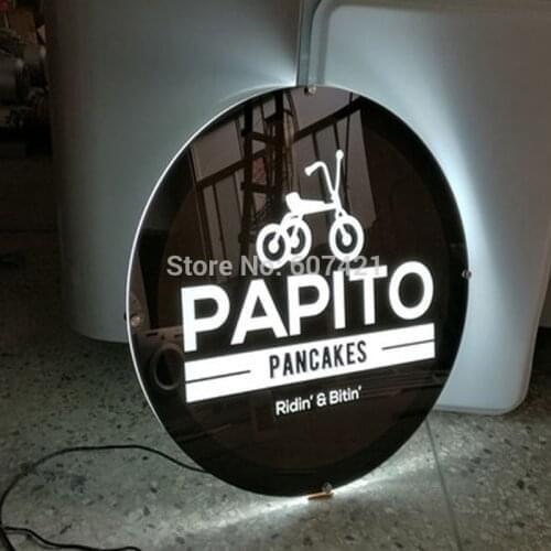 Ø60cm Round Wall Mounted Single Sided Illuminated Sign Poster Frame for Company Logo Promotion (Pack of 2 units)