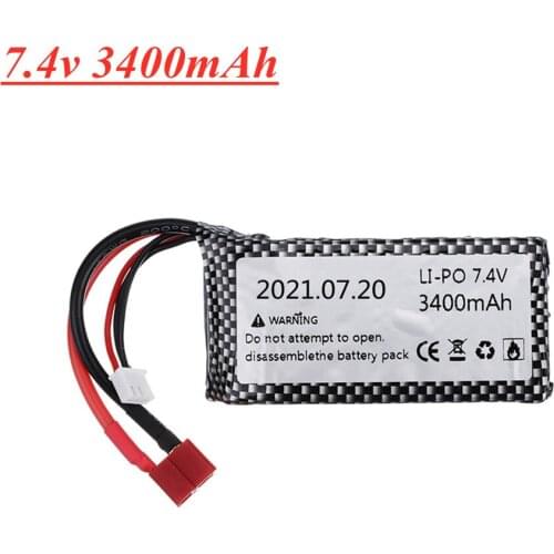 7.4v 3400mah Lipo Battery For Wltoys 12428 12423 RC Four-wheel RC Vehicle Car 1500mAH 7.4v Battery For Feiyue 03 Q39 RC Part