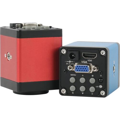 14MP Microscope Camera 720P 60F/S HDMI VGA Industrial Digital Video Microscope Camera IR Remote Control For PCB Resolder