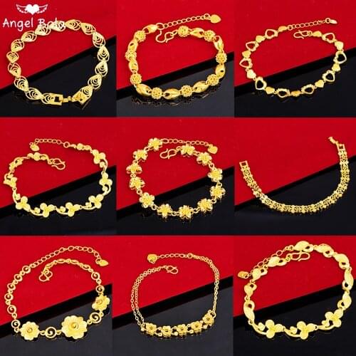 Fashion Luxury Jewelry Gold Variety Style Non-fading Unisex Muslim Wedding Party Holiday Gift Cuban Women Charm Bracelet