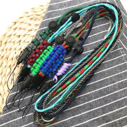 NEW Durable Round Cord Military Grade Necklace Paracord Lanyard Keychain Outdoor Survival Kit Parachute Cord Car Key Lanyards
