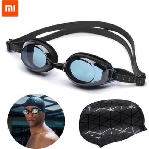 TS Swimming Goggles Waterproof Silicone Glasses 3D Adult Eyewear Adjustable For Women Men with 7th Cap