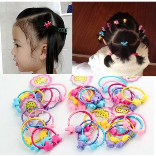 20Piece Fashion Kids Elastic Hair Bands Headbands Soft Fabric Cartoon Charm Girls Hairband Children Hair Accessories Rubber Band