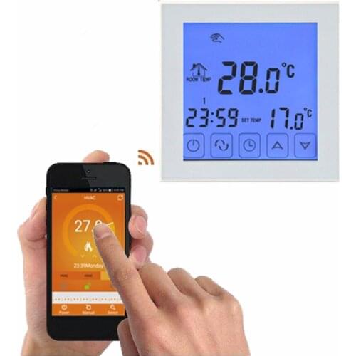 Programmable Thermostat Wifi Function Electric Heating Temperature Controller LCD Display Touchscreen Thermostat 16A