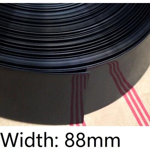 Width 88mm (Diameter 56mm) Lipo Battery Wrap PVC Heat Shrink Tubing Insulated Case Sleeve Protection Cover Flat Pack Black
