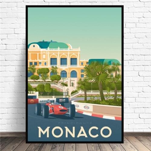 Frame Monaco Travel Canvas Wall Art hd Print Modern Poster painting Wall Pictures Living Room home Decor