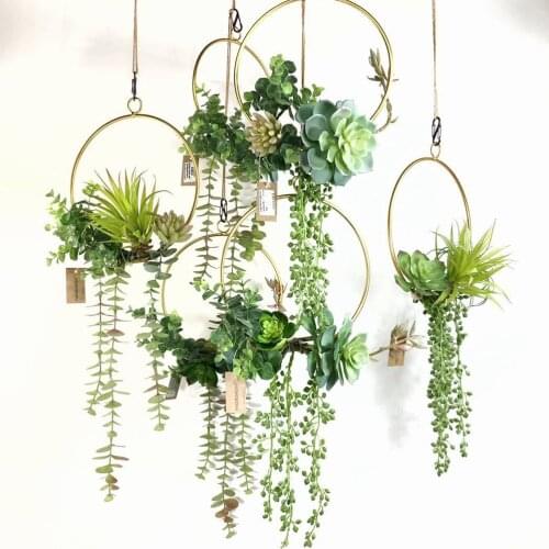 Succulent Wedding Wreath Wall Hanging Artificial Succulents Plants for Wedding