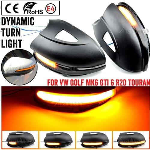 For VW GOLF 6 MK6 GTI R32 08-14 Touran LED Dynamic Turn Signal Light Side Wing Rearview Mirror Indicator Lamp With Bottom Shell