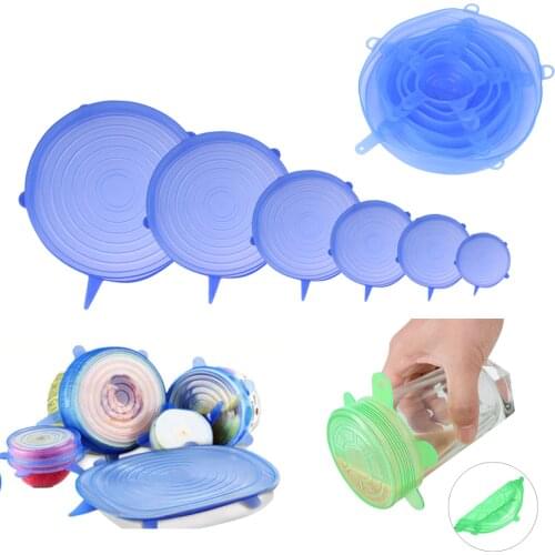 1/6pcs Universal Silicone Suction Lids Bowl Pan Cooking Pot Lids Stretch Cover Kitchen Pan Spill Lid Stopper Cover