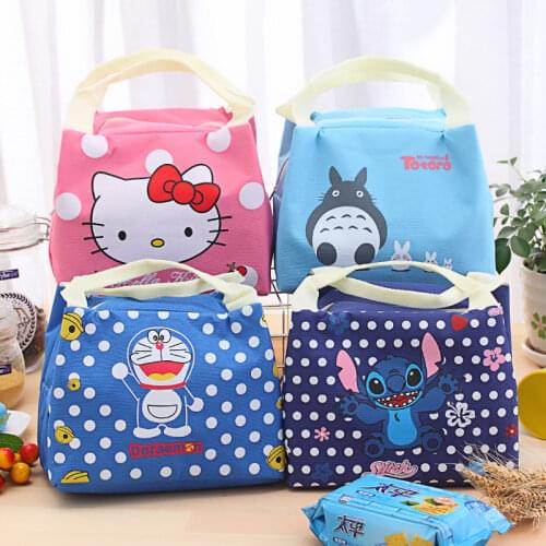 Doraemon Waterproof Lunch Bag for Women kids Men Cooler Lunch Box Bag Tote canvas lunch bag Insulation Package Portable