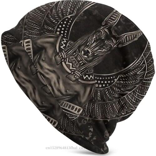 Knit Hat Anubis God Sepia Outdoor Beanie Caps For Men Women Egyptian Mythology Skullies Beanies Ski Caps Soft Bonnet Hats