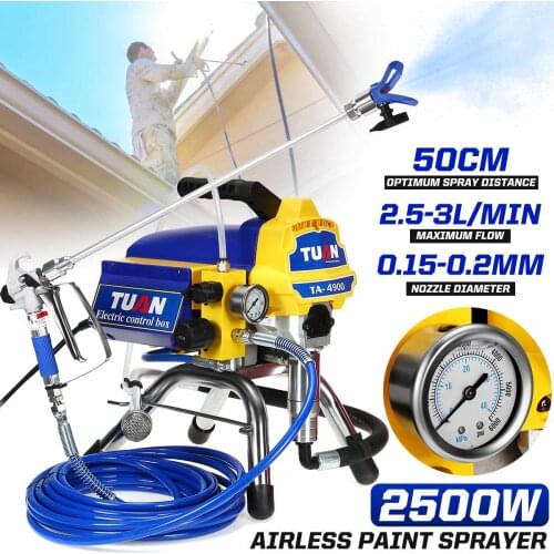 TA4900 2500W High-pressure Airless Sprayer Gun High-Efficiency Spraying Machine Airless Wall Paint Sprayer Power Tool Kits