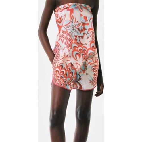 Xikom 2021 Summer Women Bohemian Vintage Totem Print Top Female Backless Bowknot Wraps Tank Tops Ladies Woven Slip Top