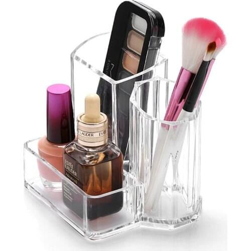 XUNZHE Eyebrow Pencil Storage Box Clear Acrylic Storage Box Holder Transparent Cotton Swabs Stick Cosmetic Makeup Organizer Case