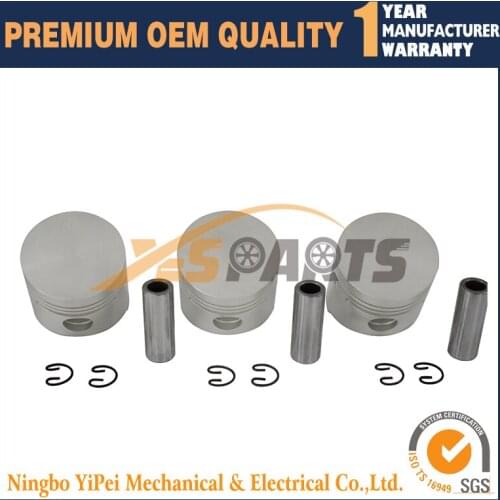 3 set Piston Kit STD For Kubota D750