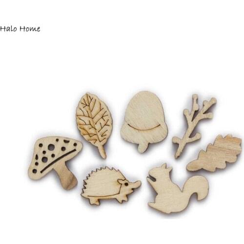 30pcs Life Theme Wooden Chips for Scrapbooking Embellishments Wedding Party DIY Handmade Accessories Decor Buttons 10-25mm