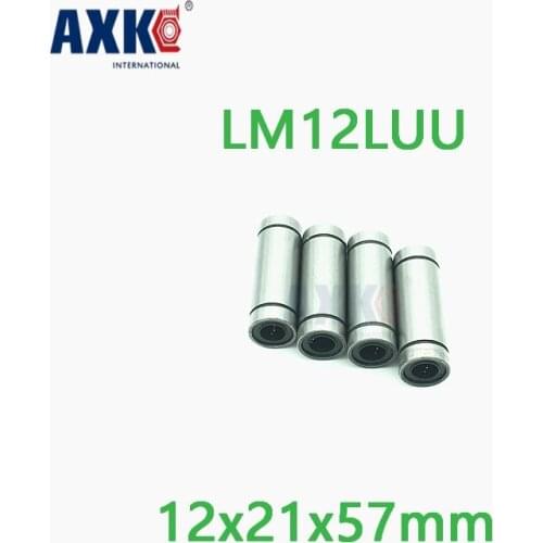 Axk 2pcs Lm12luu Long Type 12x21x57mm 12mm Linear Ball Bearing Linear Guides Linear Optical Axis Bearings