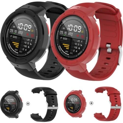 Bracelet For Amazfit Verge Strap Smart Watch Band For Xiaomi Amazfit Verge 3 Case Cover Silicone Watchband + PC Protector Frame