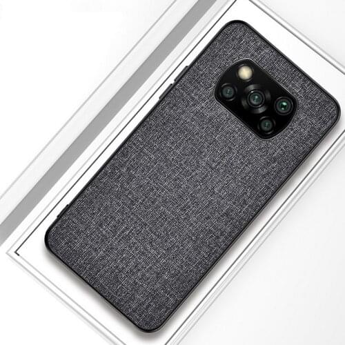 For POCO X3 NFC Case POCO X3 Luxury Cloth Hybrid Hard Cover For POCO F2 Pro Cover Soft TPU Bumper Fundas POCO X2
