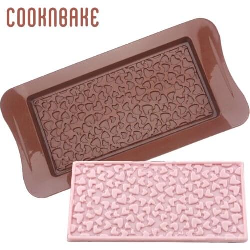 COOKNBAKE Mini Heart Silicone Chocolate Bar Mould Break Apart Candy Protein Energy Bar Mold DIY Cake Decoration