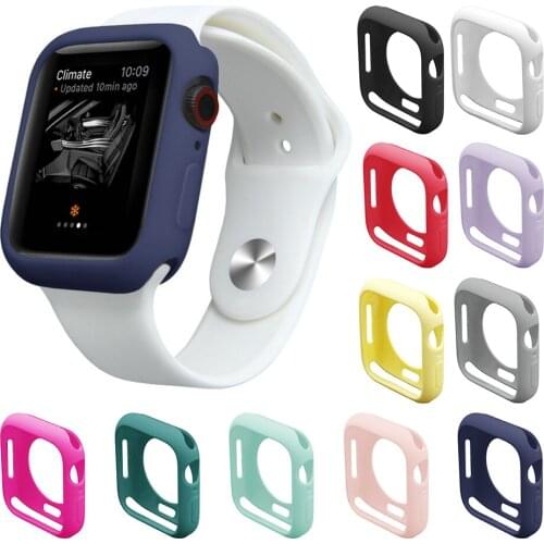 Colorful Soft Silicone Cover Bumper Case Shell For IWatch Apple Watch Series 6 5 4 3 2 1 SE 38 40 42 44 Mm 40mm 42mm 38mm 44MM