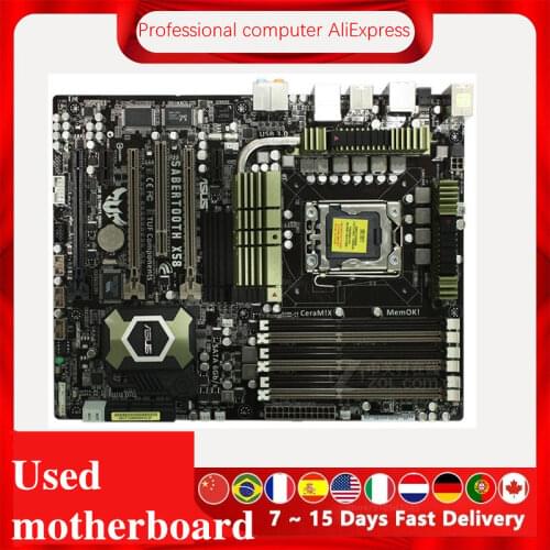 For ASUS SaberTooth X58 Used original motherboard Socket LGA 1366 DDR3 X58 X58M Desktop Motherboard