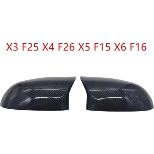 For BMW X3 F25 X4 F26 X5 F15 X6 F16 2014-2018 Car Side Wing Mirror Cover Rear-View Caps Carbon Fiber ABS