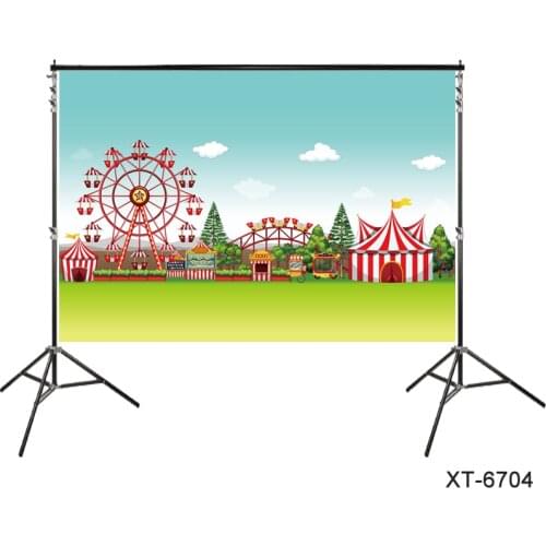 Backdrop CIRCUS Top Themed Carnival Clown Birthday Party Backdrop Party Banner Fun Fair Amusement Photocall Background Poster