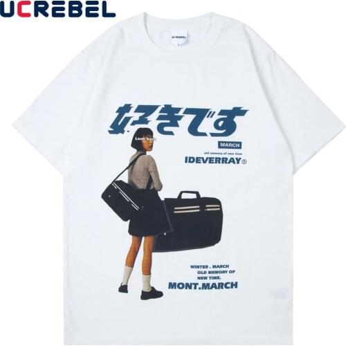 Character Print Short Sleeve T-shirt Mens Summer Casual Half-Sleeve Streetwear Crew Neck Cotton Tee Men