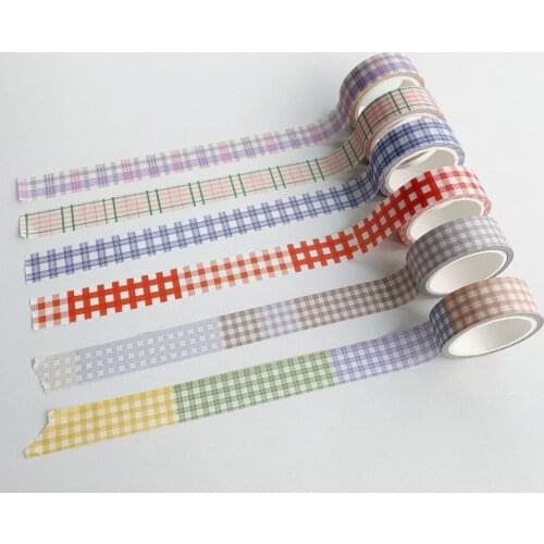 Ins Korean girl heart lattice hand account material sticker stickers salt and paper tape diy decoration base material