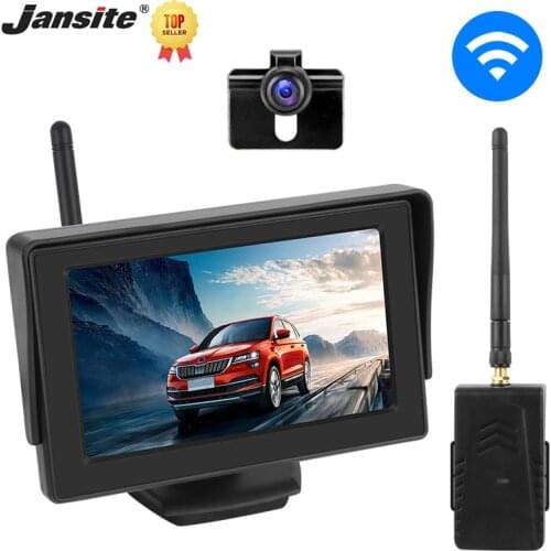 Jansite 4.3 inch Reverse Camera Wireless Back Camera Bar Cigarette lighter Parking assist Auto Rear View Monitor Bracket