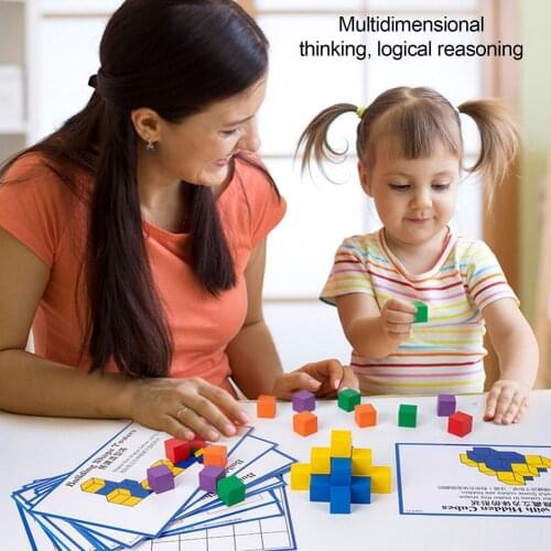 Cube Space Thinking Building Block Wood Wood Cube Wooden Montessori Mathematics Teaching Aids Childrens Educational Toys