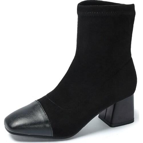 Summer Martin Short Boot Thick With The Elastic Sock Boots Women Spring And Autumn Single Shoes