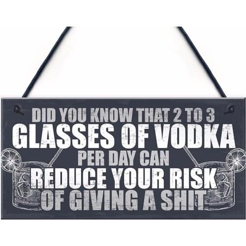 Meijiafei Funny Alcohol Sign Home Bar Sign Vodka Garden Pub Shed Man Cave Plaque Friend Sign 10" X 5"