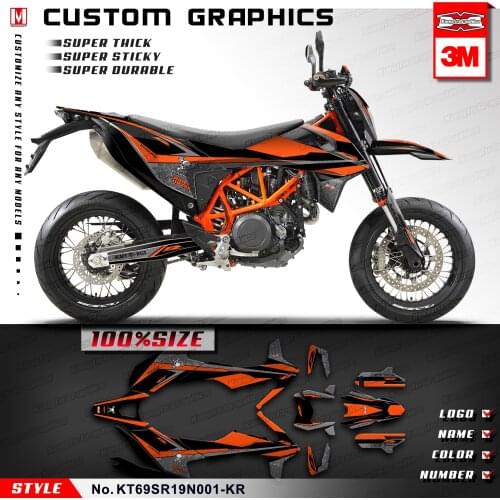 KUNGFU GRAPHICS Enduro Stickers Personalised Dirt Bike Décor Kit for 690 SMC-R Enduro-R 2019 2020 2021, Customizable