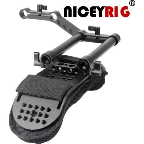 NICEYRIG DSLR Camera dslr Camcorder Shoulder Rig Steadycam Video Camera Shoulder Pad with Rail Riser 15mm Rods Accessories