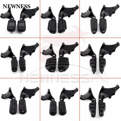 Newness Rear Passenger Footrests Footpegs W/ Mounting Brackets Mounts Kit For 2014-2019 Harley Sportster Iron XL883 XL1200 X48