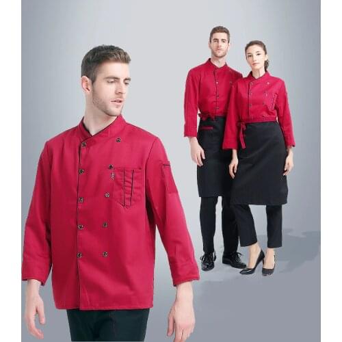 Chef Clothes Breathable Double Breasted Chefs Work Clothes Restaurants Kitchens Barbecue Shops Chef Uniform Cooking Jacket