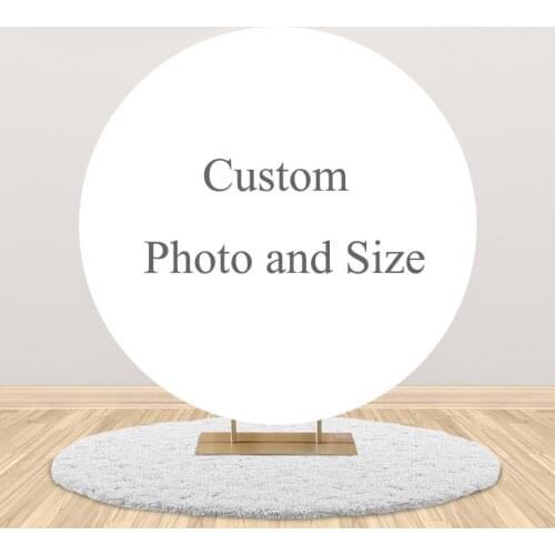 Personalized Customize Circle Round Party Decor Backdrops Vinyl and Polyester Photography Backdrops Seamless Backdrop Cloth Prop