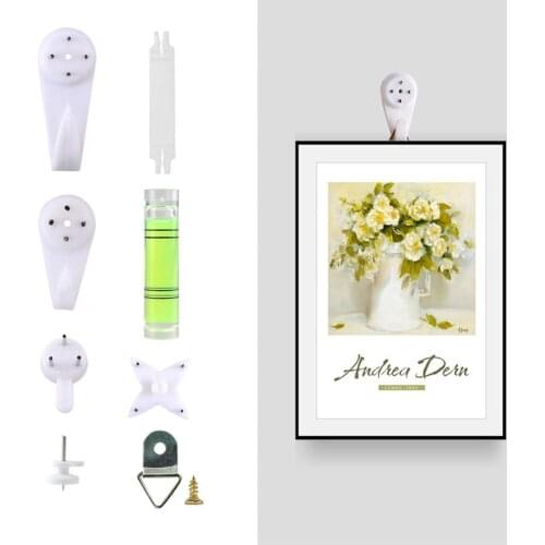 Hanging Hanger White Plastic Painting Frame Strong Nail Fixing Kit Nail Hook Mirror Photo Frame Hard Wall Picture Hooks Heavy