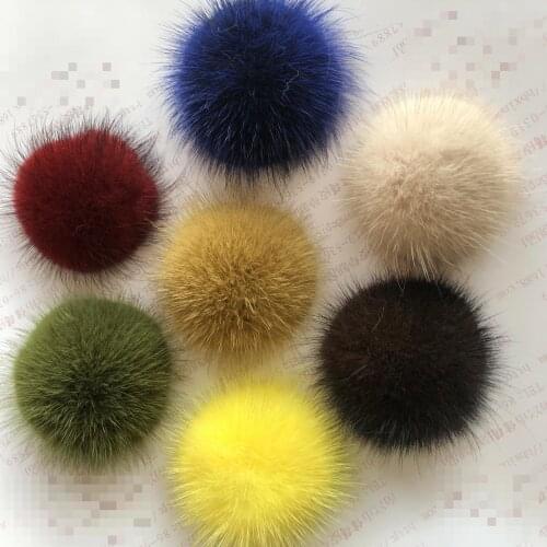 10pcs Diy Pompons 5.5cm 6cm Half Round Mink Pompom Fur Balls For Knitted Hats Scarf Shoes Fur Pompoms Craft Diycrafts Materials