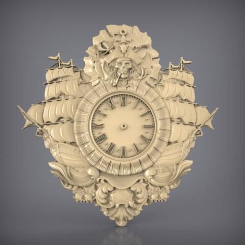 3d model clock relief for cnc carving engraving in STL file format artcam aspire _85