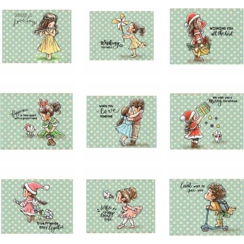 Pretty Girls and Boys Stamps and Die Sets 2021 for Diy Scrapbooking Photo Album Decorative Embossing Papercard Crafts