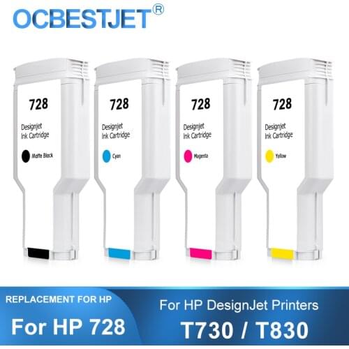 [Third Party Brand] For HP 728 HP728 Compatible Ink Cartridge With Full Ink F9J68A F9J67A For HP DesignJet T730 T830 4Color Set
