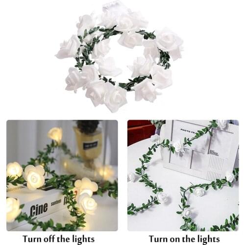 1.5/3/6M Rose Flower Led Fairy String Lights Battery Powered Wedding ValentineS Day Event Party Garland Decorations Luminaria